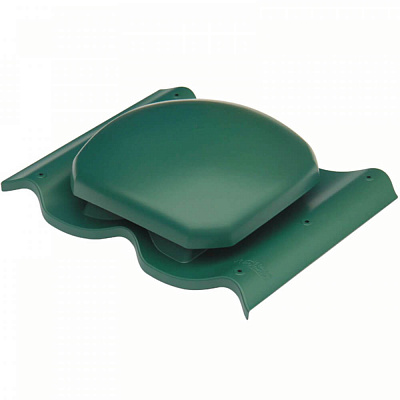 Выход вентиляции (дефлектор) для металлочерепицы Монтеррей зеленый фото Центр Металлокровли