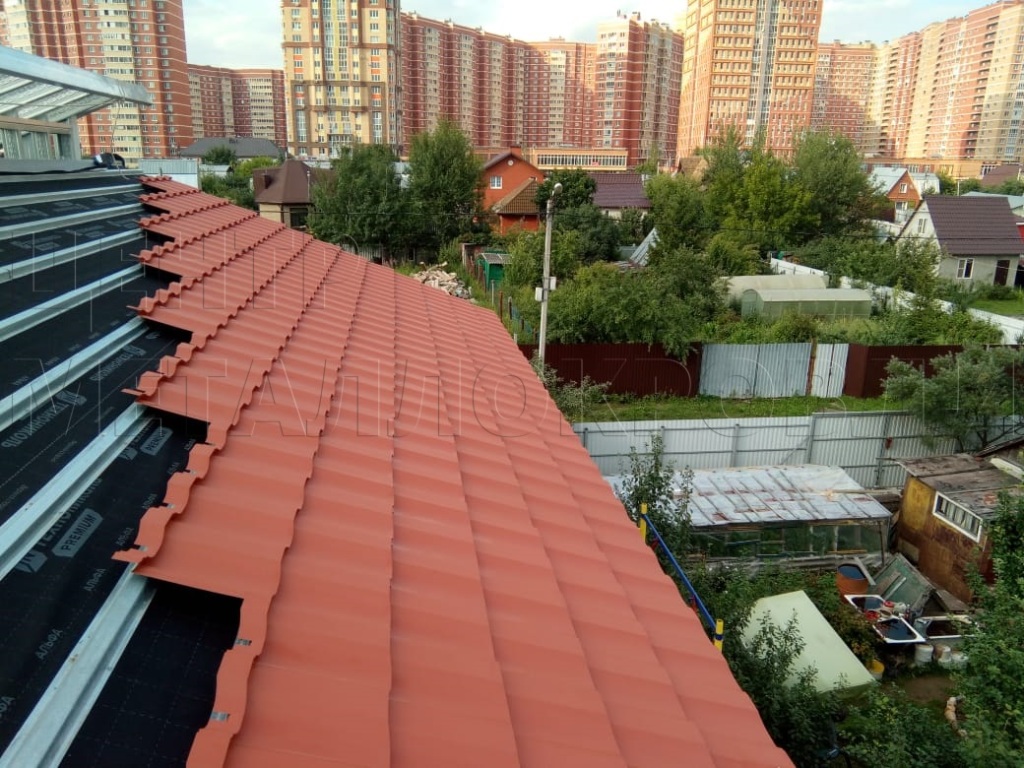 Металлочерепица Геркулес 8004 терракотовый Стальной Бархат от Центра Металокровли в Кызылорде