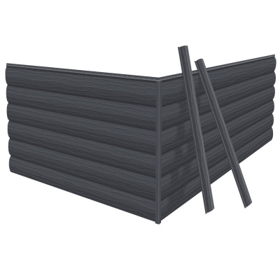 Фото сайдинга металлического (металлосайдинга) царьсайдинга Бревно Рубленое 4Д RAL7024 Серый графит для фасада дома